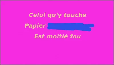 Et à la fin de l'envoi, je touche !