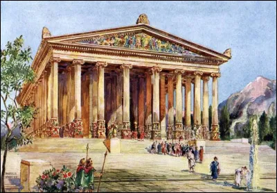 Construit à Éphèse, on me décrit comme le plus grand sanctuaire dédié à une déesse. Connu aussi pour mes décorations, j'aurais disparu dans un incendie volontaire en - 356 av J.-C. avant d'être reconstruit puis redétruit. Je suis...