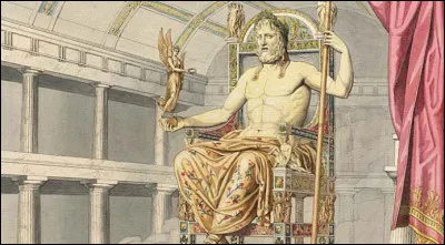 J'aurais été construite en Grèce au Ve siècle avant notre ère et serait luvre du sculpteur Phidias. Faite d'or et d'ivoire, j'aurais disparu dans un incendie au Ve siècle après avoir été déplacée à Constantinople. Je suis...