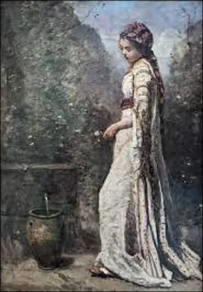 Entre 1865 et 1870, quel peintre de l'école de Barbizon a réalisé cette huile intitulée ''Jeune fille grecque à la fontaine'' ?