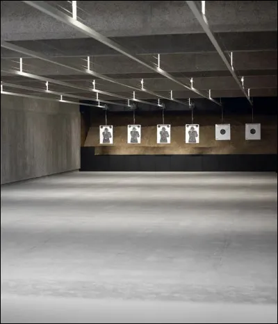 Tandis que d'autres s'entraînent au stand de...