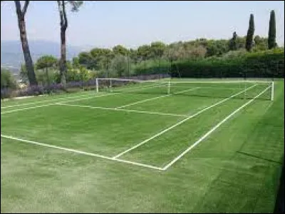 Comment appelle-t-on un terrain de tennis recouvert d'herbe ?
