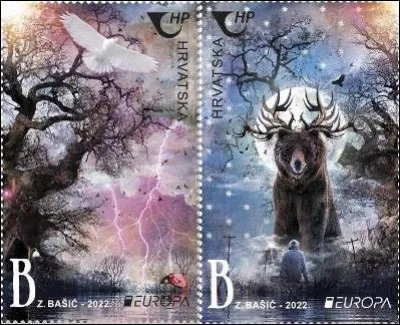 Croatie > Perun, aigle ou faucon, est le seigneur de la foudre et du temps. Son frère Veles est le dieu des enfers et de leau. Ce mythe ancien repose sur la structure de lunivers, symbolisé par [... ?...]