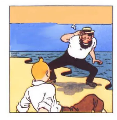 Tintin, qui s'expose tel un éphèbe ou une odalisque, est livré aux convoitises d'un capitaine Haddock qui ne contrôle plus ses pulsions...