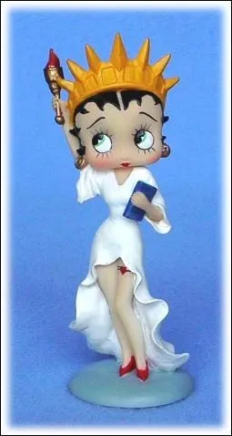 Qui parodie la statue de la libert ici ?