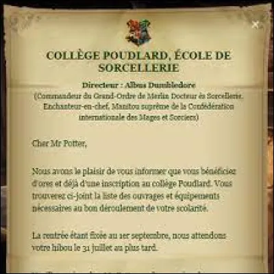 De retour chez les Dursley, Harry re&ccedil;oit une lettre. Quelle &eacute;tait le sujet de cette lettre ?