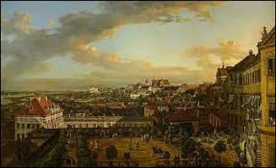 Quel védutiste a représenté la capitale de la Pologne, dans cette toile nommée ''Varsovie et le palais royal de Varsovie'', peinture datant de 1773 ?