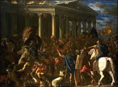 En 1626, quel classiciste a représenté cette scène historique intitulée ''La Destruction du temple de Jérusalem'' ?