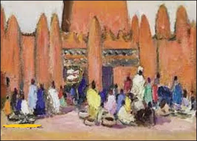 Quel peintre a réalisé cette huile sur carton de la capitale malienne, intitulée ''Le Marché de Bamako'', en 1934 ?