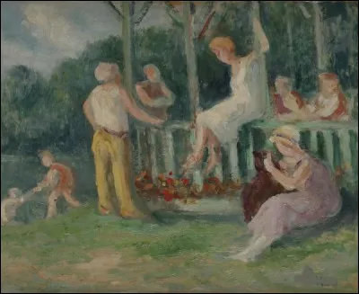 Sa toile s'intitule "Après-midi sous la tonnelle" ?