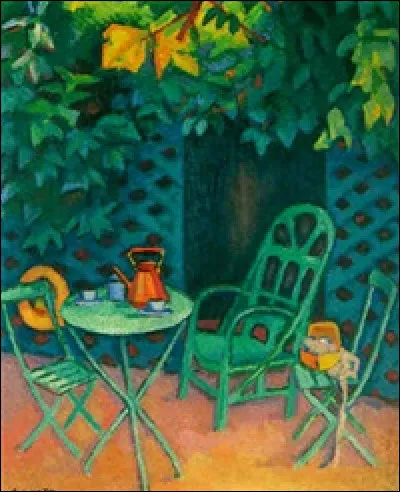 Son tableau s'intitule "Sous la tonnelle" :