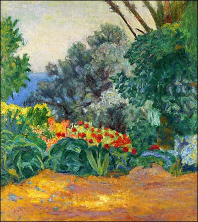 À quel artiste appartient ce magnifique "Coin de jardin fleuri" ?