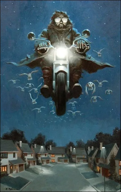 À qui appartient la moto avec laquelle Hagrid apporte le petit Harry à sa famille ?