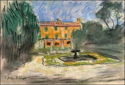 Sa toile s'intitule "Maison et jardin" :