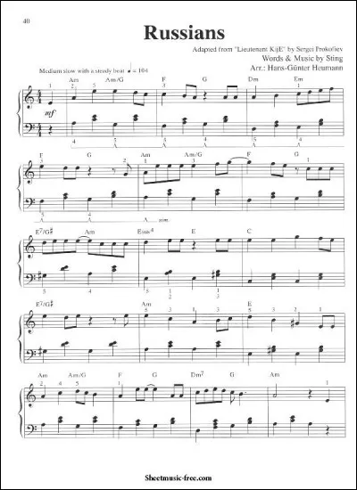 Quel chanteur britannique interprétait "Russians" ?