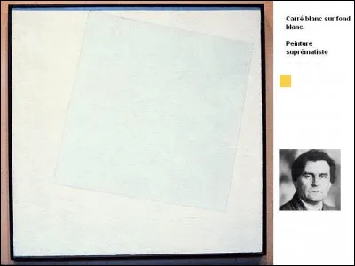 À quel artiste appartient le monochrome "Carré blanc sur fond blanc" ?