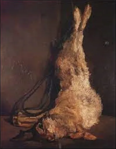 En 1866, quel réaliste a peint cette nature morte nommée ''Lapin'' ?