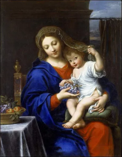 Quel peintre français est l'auteur du tableau "La Vierge à la grappe" ?
