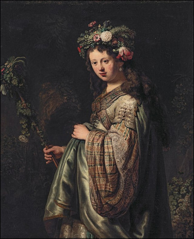 Quel peintre hollandais du XVIIe a peint "Saskia en Flore" ?