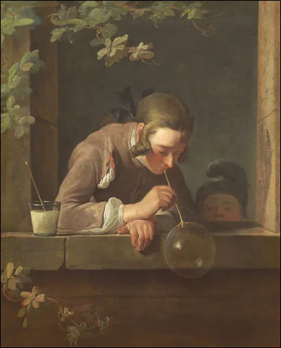 À quel peintre français du XVIIIe doit-on le tableau "Les Bulles de savon" ?