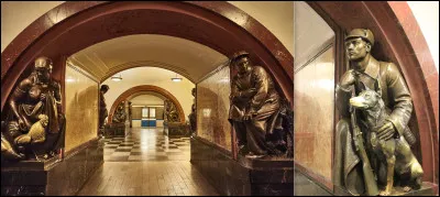 Soixante-seize sculptures en bronze, symbolisant le peuple russe bâtisseur du monde nouveau révolutionnaire, décorent la station Plochtchad Revolioutsii. L'une d'entre-elle montre un garde-frontière avec son chien. Quelle action porterait bonheur à tous ceux qui la ferait ?