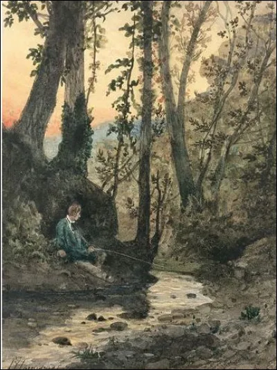 Qui a peint "Pêcheur au bord de la rivière" ?