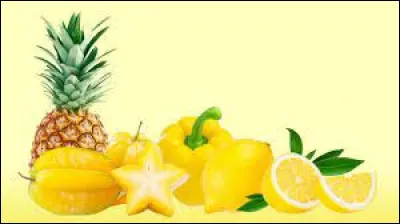 Les fruits et légumes comme l'ananas, la banane, le citron, le poivron, le maïs ou encore certains kiwis sont de couleur...