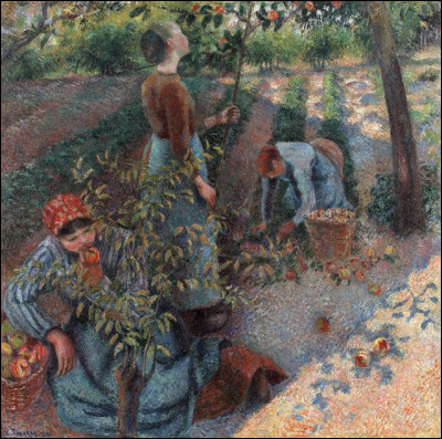 Quel peintre est l'auteur du tableau "La cueillette des pommes" ?