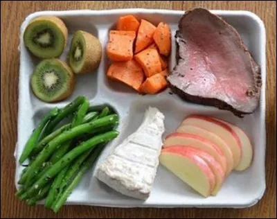 Choisis un plateau repas à la cantine.