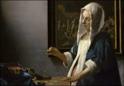 Quel peintre n&eacute;erlandais est l'auteur de ce tableau intitul&eacute; ''La Femme &agrave; la balance'' ?