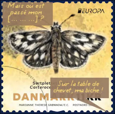 Danemark > Ce papillon butine presque exclusivement les fleurs de violettes, parfaitement assorties à son teint !