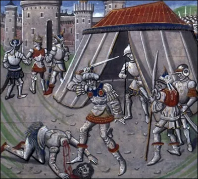 Sur les 18 000 à 30 000 hommes, la plus grande partie de l'armée franque fut décimée. Guy de Lusignan fut le prisonnier de Saladin après cette bataille. Les prisonniers furent traités "avec courtoisie", sauf Renaud de Châtillon, seigneur d'Outre-Jourdain et de Montréal, décapité par Saladin lui-même. 
Pour quelle raison ?