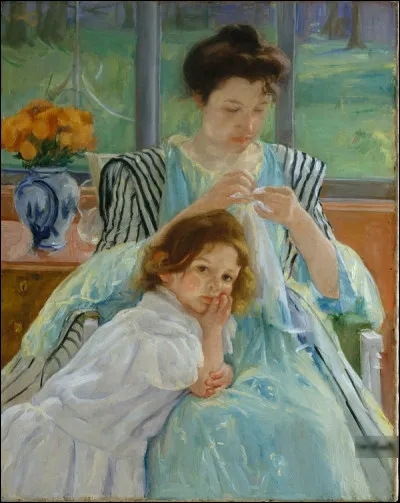 À qui doit-on le tableau "Jeune mère cousant" ?