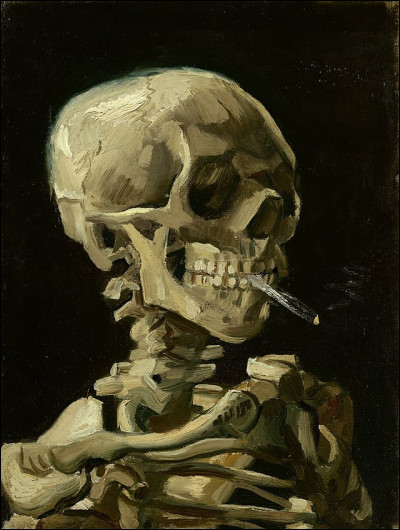 ''Crâne de squelette fumant une cigarette'' est un tableau de quel peintre néerlandais du 19e siècle ?