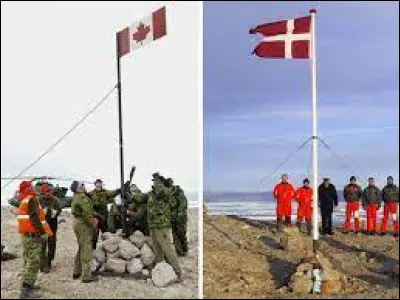 Continuons maintenant avec une guerre qui a pris fin il ny a pas longtemps : la guerre du whisky et la question de la souveraineté de lîle Hans. En effet cette guerre sest terminée le 14 juin dernier avec un traité de paix entre deux pays. Quels sont ces deux pays en question ?