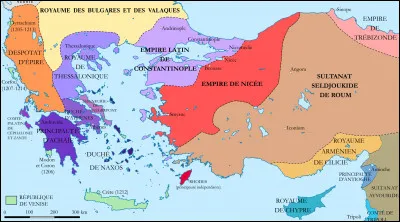 La disparition de l'Empire byzantin causa la création de plusieurs États grecs. Parmi ces quatre territoires, lequel ne fut pas un État grec ?