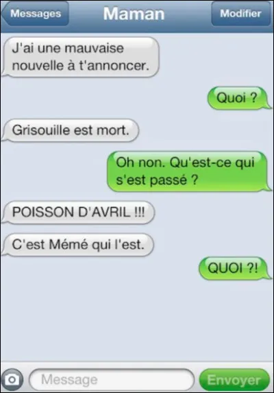 Que penses-tu de cette "blague" ?