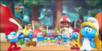 ''Les Schtroumpfs'' : 

« Viens au pays des Schtroumpfs
Des petits êtres _____
Viens au pays des Schtroumpfs
Où tout est ___________
Viens au pays des Schtroumpfs
___________________
Viens au pays des Schtroumpfs
_____________________. »