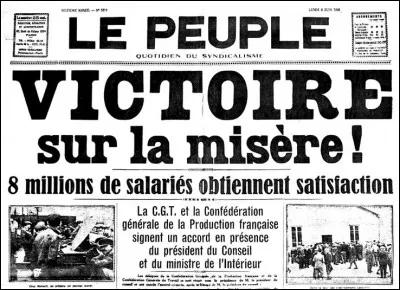 Quels accords le patronat et la CGT signent-ils en 1936 ?