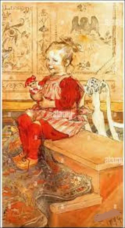 Et on termine cette série avec ce peintre et aquarelliste suédois. Quel artiste a représenté dans ce tableau intitulé "Lisbeth", sa fille tenant dans ses bras une poupée, en 1894 ?