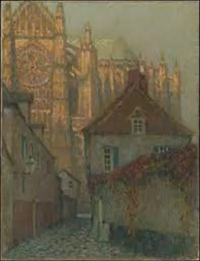 En 1900, quel symboliste a exécuté cette toile nommée ''La Cathédrale de Beauvais au soleil couchant'' ?