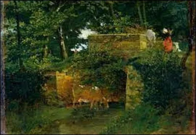 Vers 1826, quel peintre de l'école de Barbizon a peint ce tableau nommé ''Pont de Batignies dans la forêt de Compiègne'' ?
