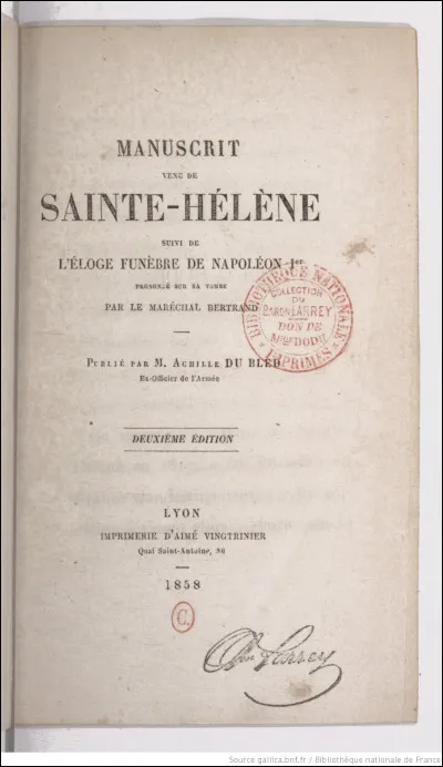 Le général Bertrand a été grand maréchal du palais.