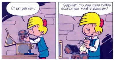 Ce que tient Pirlouit dans la main a donné le mot anglais "budget", mais a disparu comme tel en français. De quoi s'agit-il ?