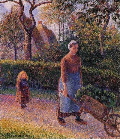 Quel peintre a réalisé "Femme et enfant avec une brouette" ?