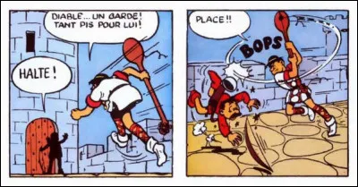 Quelle est cette arme brandie par l'homme en blanc ?