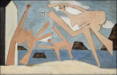Quel peintre est l'auteur de ce tableau intitulé ''Joueurs de ballon sur la plage'' ?