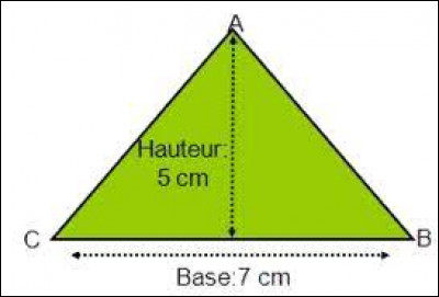 Quelle formule donne l'aire d'un triangle quelconque de base B et de hauteur h ?