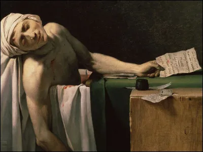 Qui est le peintre, auteur de ce tableau intitul&eacute; initialement ''Marat &agrave; son dernier soupir'' ?