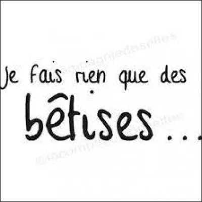 Maintenant, question très importante, quelle est la pire bêtise que tu aies pu faire au collège ?